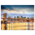 thumbnail image 2 of Pont de Brooklyn avec Illumination Nocturne - Impression sur Toile Paysage Urbain, 2 of 3