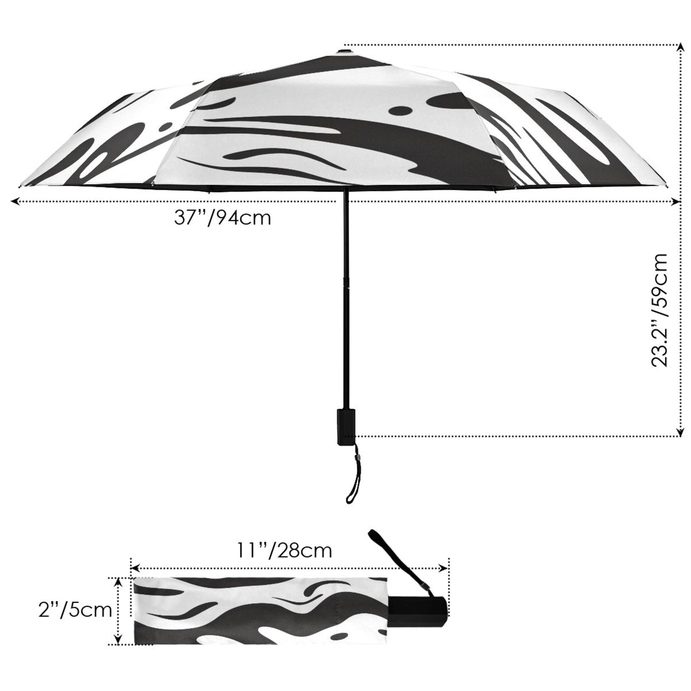 ALAZA Liquid Wave Pattern UPF 50+ Compact Folding Umbrella for Rain Travel Umbrella Packable