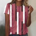 thumbnail image 1 of Fiudx Ropa de Mujer Top de Manga Corta con Cuello Redondo y Estampado Informal para Mujer, 1 of 4