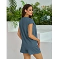 thumbnail image 6 of FOLUNSI Womens Two Piece Sets Casual Cap Sleeve with shorts Lounge Set Vacation Outfits Pajama Sets with Pocket S-XXL, 6 of 8