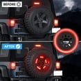 thumbnail image 3 of 3-Side Spare Tire Brake Light, 400PCs LED Wheel Light, Plug-N-Play 3rd Third Brake Light Fits for Jeep Wrangler 2007-2018 JK JKU YJ TJ, Bright Red Light, 3 of 8