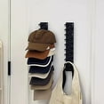 thumbnail image 2 of Baseball Cap Organizer Rack for Wall Storage with Adjustable Hooks for Displaying Hats - Layered Wall-Mounted Hat Holder for Closet or Door, 2 of 4