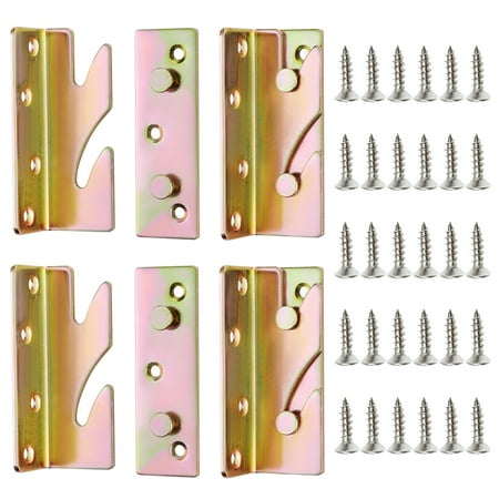

Ekeka Clearance ! 4pair/set Furniture Fittings Bed Rail Brackets Thickened Universal Non Mortise