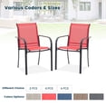 thumbnail image 5 of Vicllax Outdoor Dining Chair Patio Chairs Stacking Metal Modern for Deck Garden, Set of 2, Red, 5 of 9
