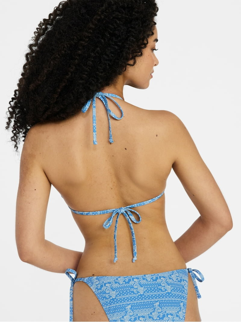 No Boundaries Paisley Triangle Bikini Top, Women's XXS-XXL