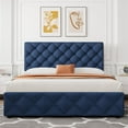 thumbnail image 1 of GARVEE Queen Size Bed Frame, with 4 Storage Drawers & Adjustable Headboard, Blue, 1 of 9