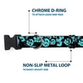 thumbnail image 5 of Buckle-Down Pet Collar, Dog Collar Plastic Buckle, Skulls Stacked Weathered Black Teal, 9.5 to 13 Inches 1.0 Inch Wide, 5 of 8