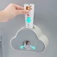 thumbnail image 4 of Aedtie Rack Household Wall Mounted Automatic Lazy Toothpaste Squeezing Device Cloud Toothpaste Rack Bathroom Washing Storage Rack, 4 of 9