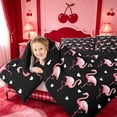 thumbnail image 3 of meiyoeat Pink Wild Flamingo Twin Comforter Sets,Tropical Animal Theme Bedding Set For Girl,Reversible,2 Pieces,1 Comforter and 1 Pillowcase, 3 of 7