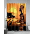 thumbnail image 5 of Fsddascl Africa Black Women Shower Curtain Set - 48" x 72" Washable Bathtub Curtain with 12 Hooks, African Native Ethnic Sunset Waterproof Fabric Stall Shower Curtains for Bathroom/Bathtub Décor, 5 of 6