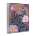 thumbnail image 4 of Stupell Industries Peacock & Pink Blossoms Animals & Insects Painting Gray Framed Art Print Wall Art, 16 x 20, 4 of 10