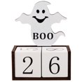 thumbnail image 1 of Shisuyan Calendrier en Bois Calendrier à Thème d'Halloween Calendrier Décoratif pour Bureau Calendrier à Rotation Manuelle, 1 of 8