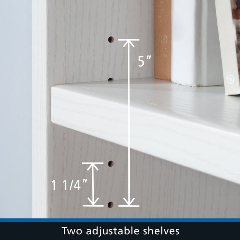 Mainstays Westley 3-Shelf Bookcase, White Grain photo 6