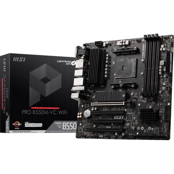 MSI PRO PRO B550M-VC WIFI Carte Mère AM4 AMD B550 SATA 6 Go/s MATX AMD