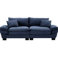 thumbnail image 2 of Comfy Corduroy For Living Room - 23in Deep Seat, Blue Upholstery With Pillows, Suitable Office, Dorm Spaces Seat Depth, Upholstered, 2 of 6