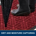 thumbnail image 4 of Buganda Heavy Duty Door mat, 17"x29.5" Low Profile Rubber Doormat, Non-Slip Outdoor & Indoor Entrance Rug, All-Weather Dirt Trapper, Burgundy, 4 of 8