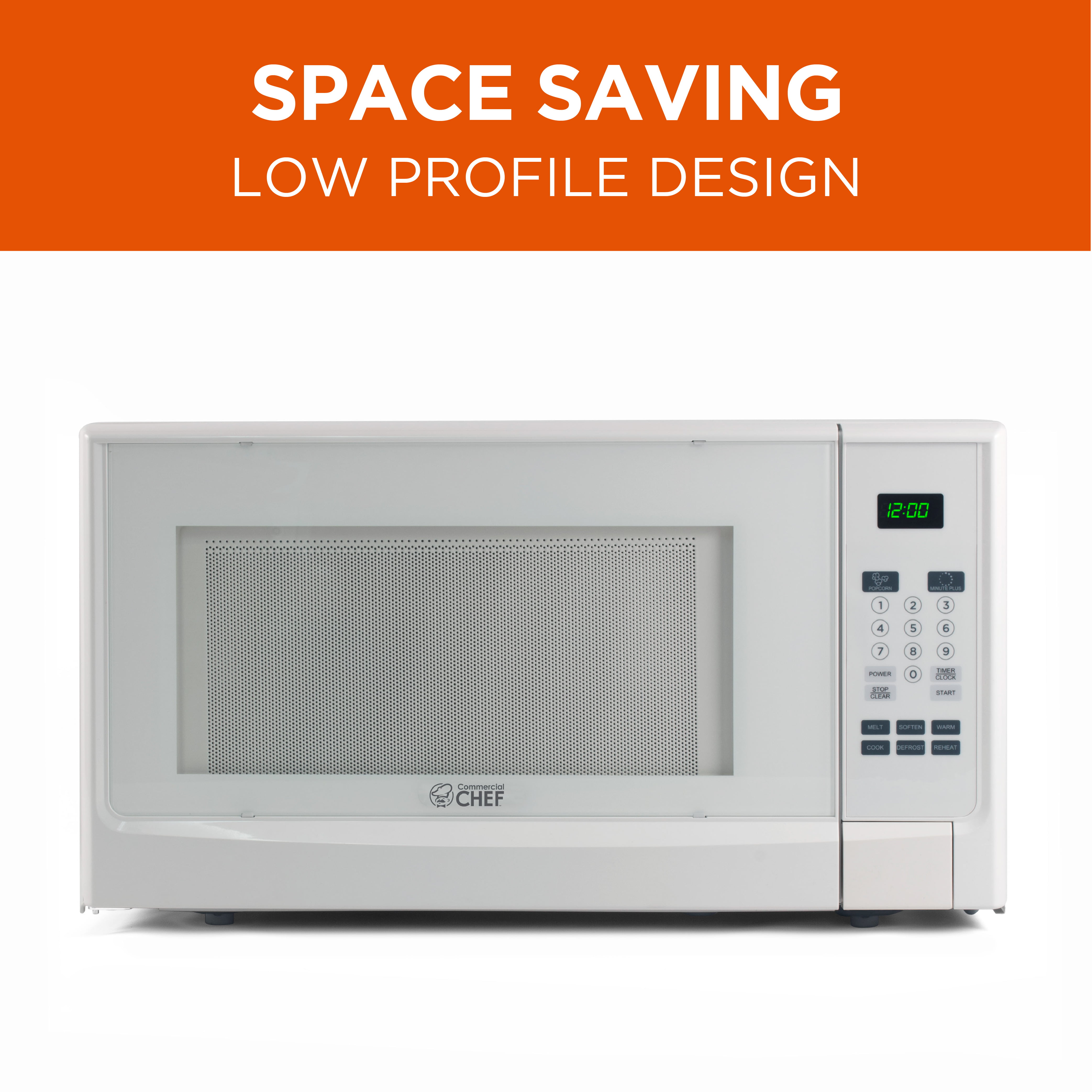  COMMERCIAL CHEF 1.4 Cubic Foot Microwave with 10 Power Levels, Small  Microwave with Push Button, 1100 Watt Microwave with Digital Control  Panels, Countertop Microwave with Timer, White : Home & Kitchen
