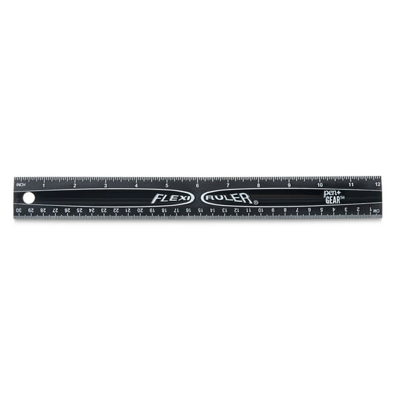 Pen gear Flexible Plastic 12" Metric Ruler, For All Levels of Education, Black