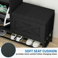 thumbnail image 5 of Dextrus Shoe Cabinet,with Shoe Bench,Farmhouse Shoe Storage Organizer with 2 Flip Drawers for 16 Pairs for Entryway, Foyer, Hallway, Black, 5 of 6