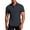 Dark Gray, variant on Shirts for Men Casual Solid Color Matching Jacquard Buttons Short Sleeve Turtleneck Polo Top Khaki XXL