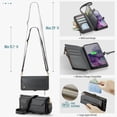 thumbnail image 3 of Funda tipo cartera para Samsung Galaxy S20 Plus con bloqueo RFID, tarjetero, cremallera y ranura para billetes, correa de hombro magnética de piel sintética suave para mujer, 3 of 17