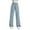 Light Blue, variant on WTOBBY Women's High Waist Straight Leg Loose Fit Casual Trousers, Denim Jeans Style for Everyday Comfort and Versatile Styling,Black L