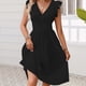 thumbnail image 5 of Vestido de Fiesta para Mujer, con Encaje Bordado y Ojales, Cintura Fruncida, Mangas Acampanadas, Corte A, , Midi, para (2025) Negro M, 5 of 9