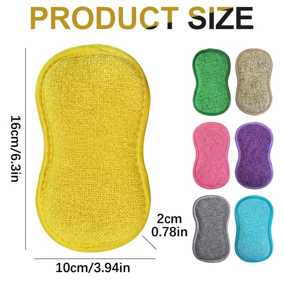 Double-Sided dishwashing Sponge, not Easy to shed Hair, Multi-Functional Household Kitchen Cleaning,Blue,16*10cm