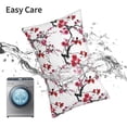 thumbnail image 5 of Goofa Cherry Blossoms Print Plush Throw Pillow Case, Soft Velvet with Hidden Zipper, Decorative Cushion Cover for Sofa, Bed, Car, and Home Décor-14"x20", 5 of 5