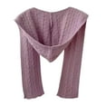 thumbnail image 1 of Bufanda con capucha, suave capa de punto, para esquiar y citas en invierno. violeta, 1 of 8