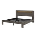 thumbnail image 2 of Bed Frame Bed Frame King Size, Wood Platform Bed Frame with Storage LED Light Headboard and 2 USB , Noise Free,No Box Spring Needed and Easy Assembly Tool,Large Under Bed Storage,Dark Grey, 2 of 7