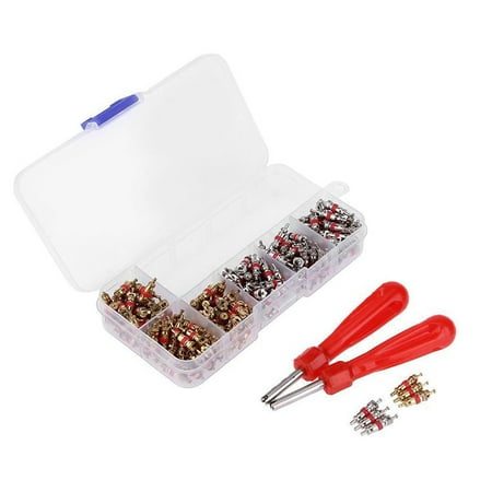 

walmeck 242Pcs Universal Car Air Conditioning R12a Valve Cores Valve Remover Tool Kit