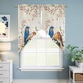 thumbnail image 6 of Swag Valance Curtains for Windows, Birds Floral Light Filtering Kitchen Curtains with Rod Pocket, Farmhouse Vintage Pink Flower Leaf Window Treatment Valances for Living Room, 36x36 - 2 PCS, 6 of 9