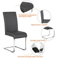 thumbnail image 4 of Alden Design Modern Faux Leather Dining Chair with C-Shaped Metal Legs, Set of 2, Gray, 4 of 8