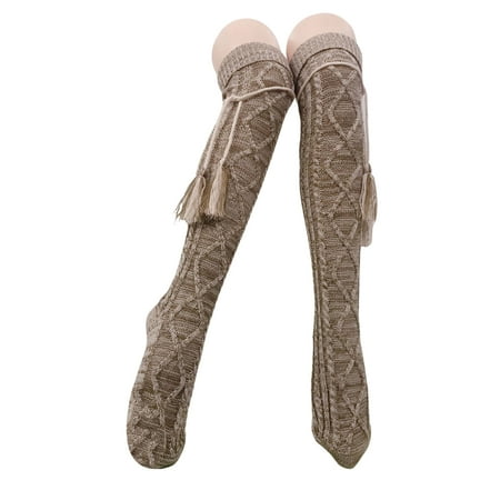

Nokiwiqis Knitted Socks for Women Warm Foot Cover Knitting Long Leg Cover