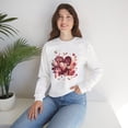 thumbnail image 3 of Unisex Floral Big Heart Sweatshirt, Love Floral Sweatshirt, Floral Heart Sweatshirt, 50/50 Cotton-Poly Valentine's Day Sweatshirt 09, 3 of 54