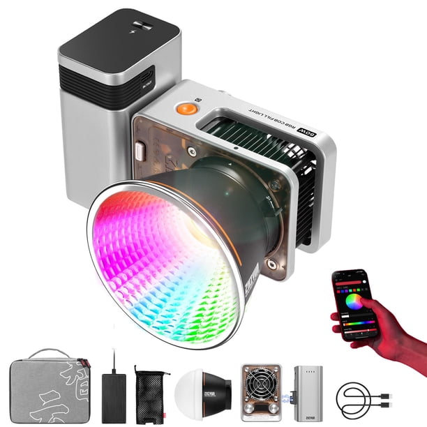Lámpara de vídeo ZHIYUN Molus X60 RGB Combo 60 W COB 319g con batería