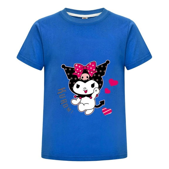 Kids Kuromi T-Shirt – Cute Pink Bow Cartoon Tee for Girls & Boys Short Sleeve Anime Top