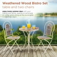 thumbnail image 5 of Alpine Corporation 3-Piece Outdoor Patio Rustic Bistro Set, Durable Steel and Wood, Blue, 5 of 14
