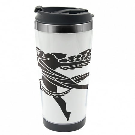 

Vintage Travel Mug Woman with Wings Steel Thermal Cup 16 oz by Ambesonne