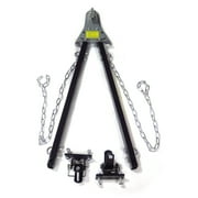 HTTMT- Black Adjustable Tow Towing Bar Bumper Mount 5000lb w/Chains RV Car Truck Compatible With Jeep System See Fitmen