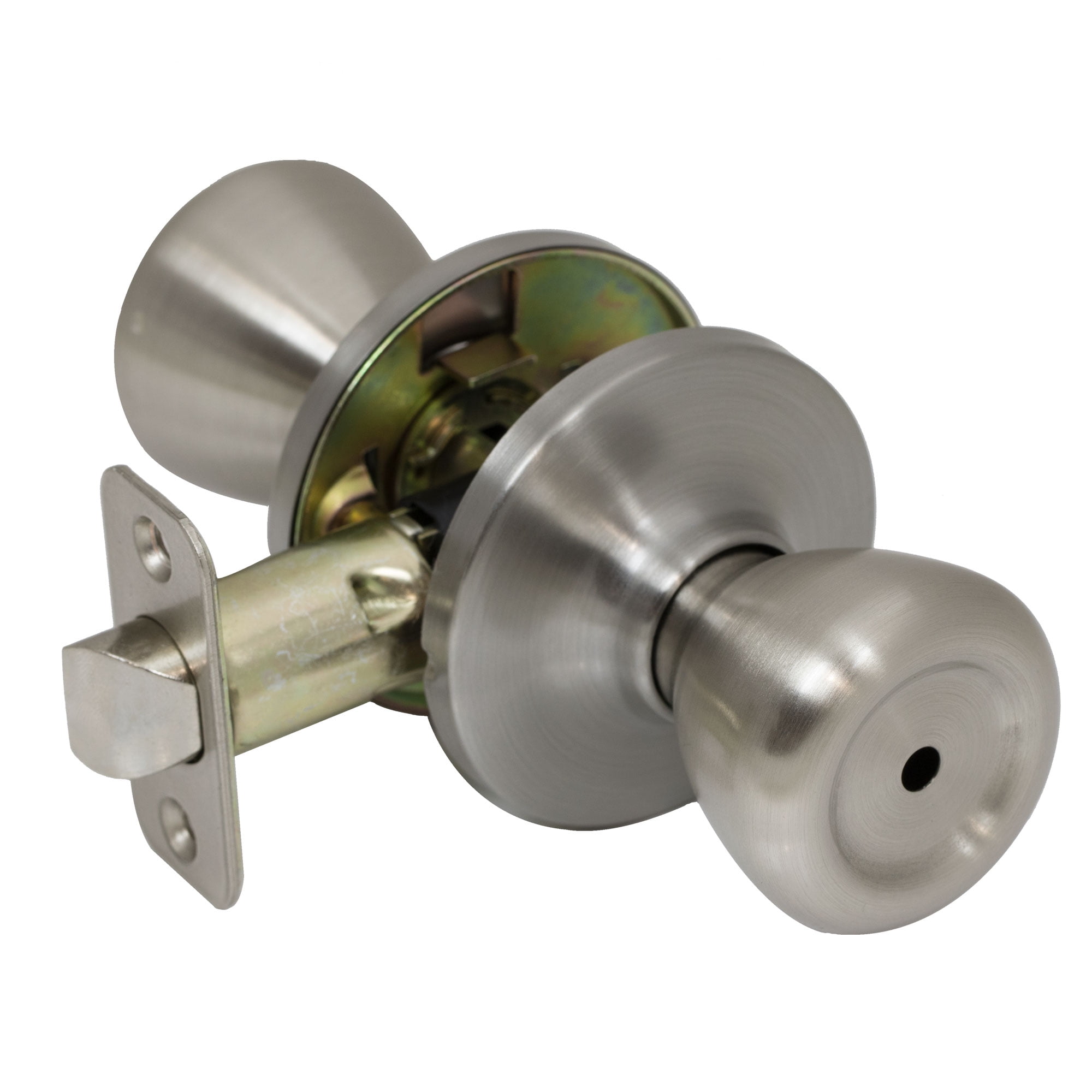 ProGrade Classic Privacy Door Knob Bed and Bath Handle, Satin Nickel