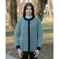 thumbnail image 6 of SAOL Merino Wool Blend Jacket Women's Herringbone Lumber Cardigan Made in Ireland, 6 of 7