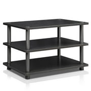 Turn-N-Tube Easy Assembly 4-Tier Corner TV Stand, Black Wood - 16.2 x 23.6 x 14.6 in.