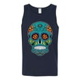thumbnail image 2 of Wild Bobby Day Of The Dead Sugar Skull Pop Culture Men Graphic Tank Top, Navy, X-Large, 2 of 5