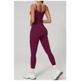 thumbnail image 5 of PISONIC Workout Sets for Women, 2 Piece Seamless Spaghetti Straps Crop Top Matching High Waist Leggings Gym Yoga Outfits, 5 of 7