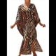 thumbnail image 1 of Vestido Caftán con Estampado Animal para Mujer, Talla Grande, para Playa, Verano 2025 Negro Marrón Talla Única, 1 of 10