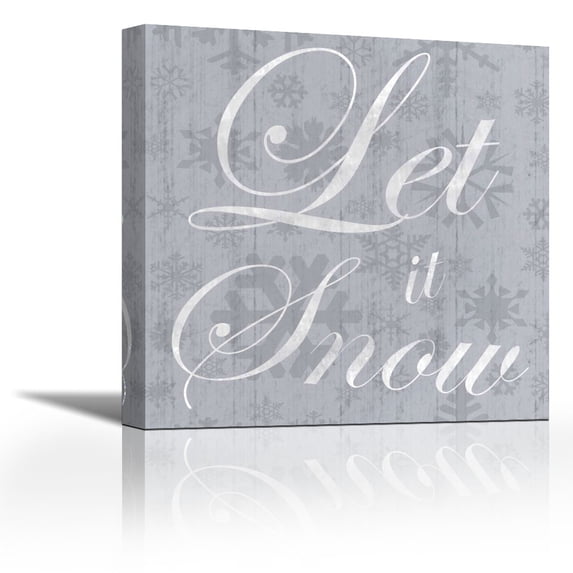 Let It Snow - Contemporary Fine Art Giclee on Canvas Gallery Wrap - wall décor - Art painting - 15 x 15 Inch - Ready to Hang