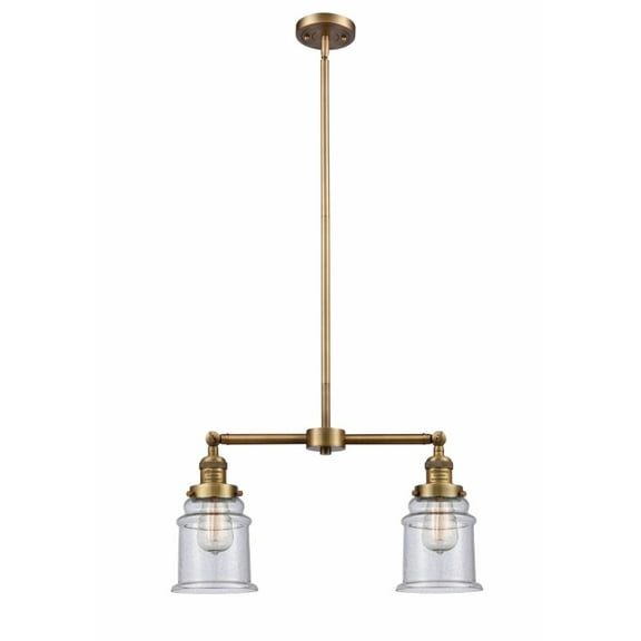 Innovations 209-BB-G184-LED Canton 2 Light Chandelier part of the Franklin Restoration Collection, Brushed Brass