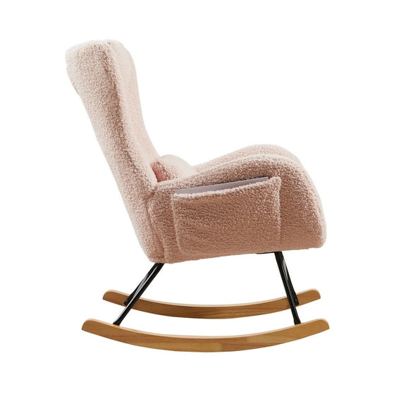 JIELARHUA Rocking Chair Nursery, Modern Rocking Chair with High Backrest